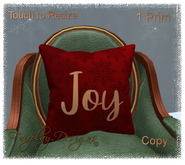 ~R~Joy Red Christmas Pillow~