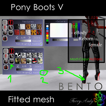 Second Life Marketplace - DEMO - Furry Andy - Pony Boots V - eBody Reborn