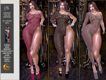 Etta Crochet Sheer One leg Catsuit, 70+ colors, Kupra, Kups, Erika, Reborn, Slink, Belleza,Maitreya, Legacy, Curvey, 