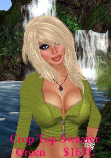 Crop Top Sweater - Green