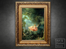 The Swing - Fragonard | Classic Roccoco Painting | Ornate Gold Frame