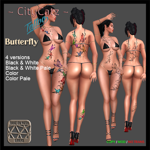 ~ CityCatz ~ Tattoo *** Butterfly ***  BOM