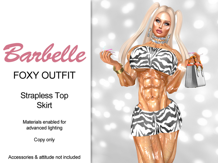 Barbelle Foxy Outfit - Zebra