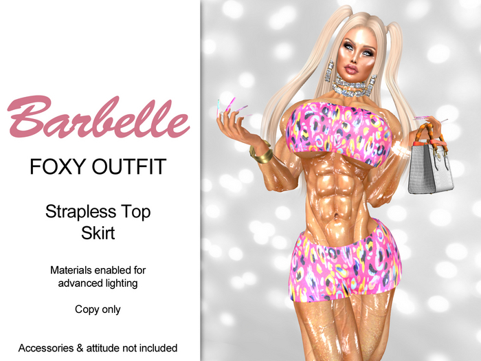 Barbelle Foxy Outfit - Leopard Rainbow