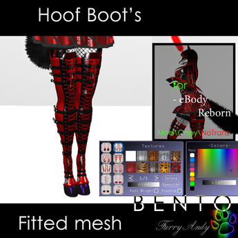Second Life Marketplace - DEMO - Furry Andy - Hoof Boots for eBody Reborn