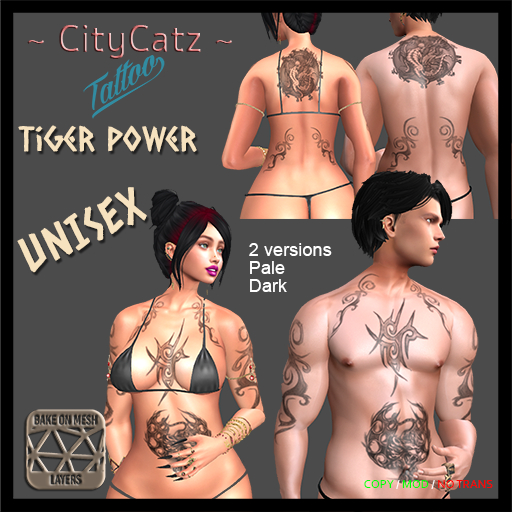 ~ CityCatz ~ Tattoo *** Tiger Power *** BOM