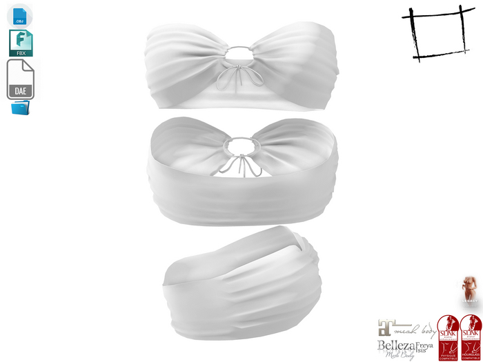 Dae Obj FBX For Female Bandeau Top Maitreya, Slink (Physique,Hourglass), Belleza, Legacy