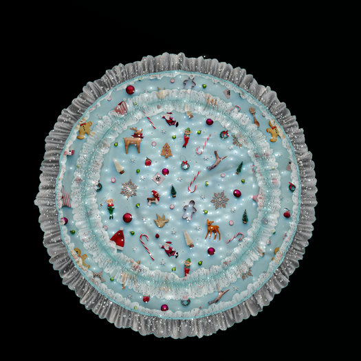Ruffled Round Rug Xmas