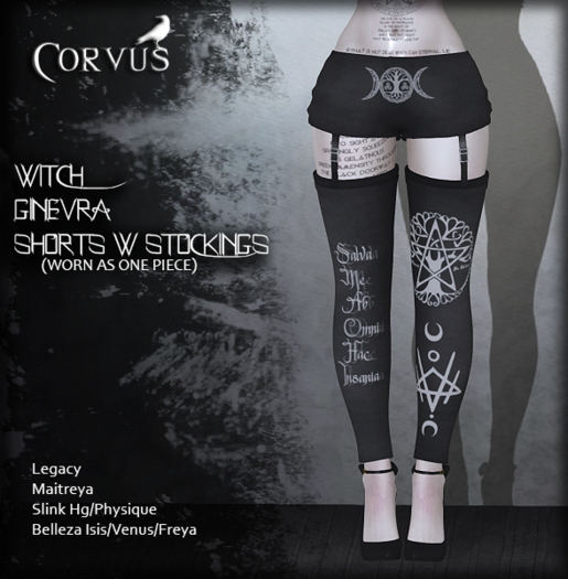 Corvus : Witch Ginevra Shorts W Stockings
