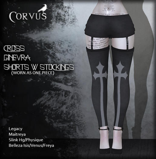 Corvus : Cross Ginevra Shorts W Stockings