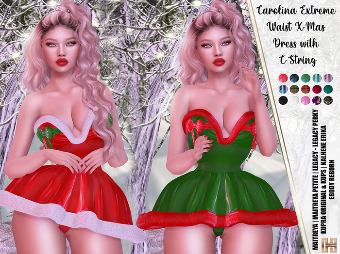 [hh] Carolina Extreme Waist X-Mas Dress w. C-String