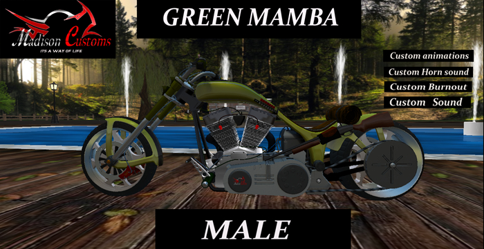 Chopper Green Mamba Male {Madison Customs} 