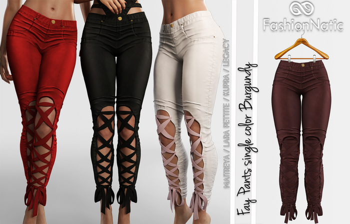 Fay Pants Burgundy - Maitreya Lara, Lara Petite, Kupra Original, Legacy - FashionNatic