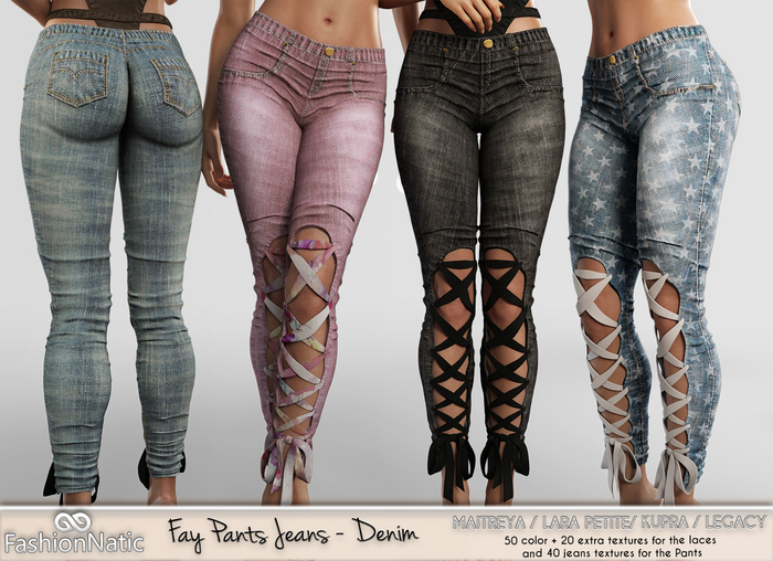 Fay Pants Fatpack Jeans - Denim - Maitreya Lara, Lara Petite, Kupra Original, Legacy - FashionNatic