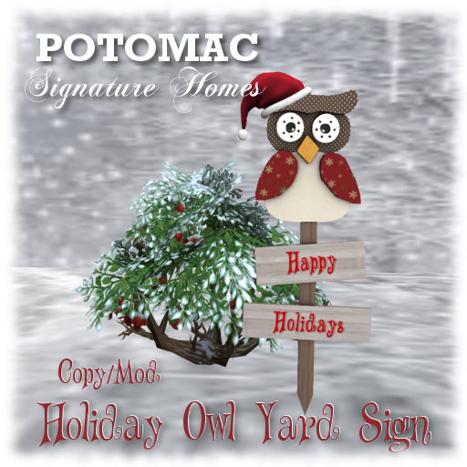 Holiday Owl Yard Sign 