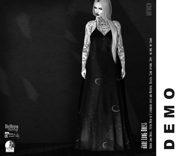 Goth1c0: Jade Long Dress - DEMO