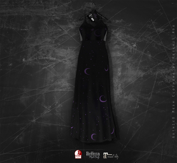 Goth1c0: Jade Long Dress - Purple