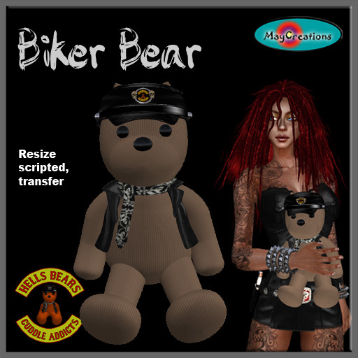 MayCreations biker bear brown 