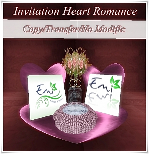 BOX INVITATION HEART ROMANCE