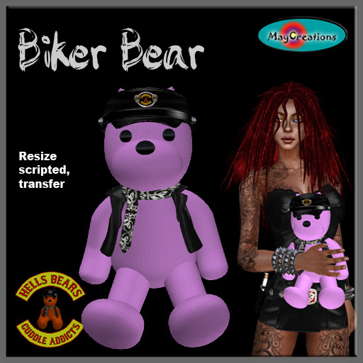 MayCreations biker bear pink