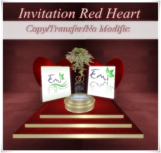 BOX INVITATION RED HEART