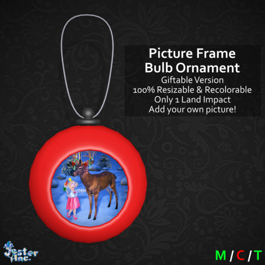 [Jester Inc.] Picture Frame Bulb Ornament! (Giftable)