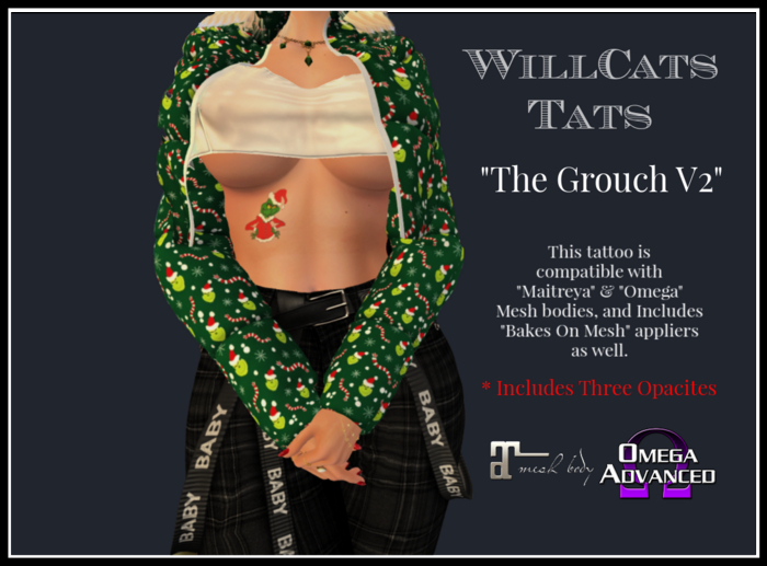 WillCats "The Grouch" Chest V2 tattoo