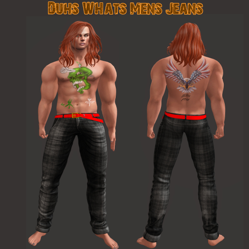 Dw blk Plaid Jeans 