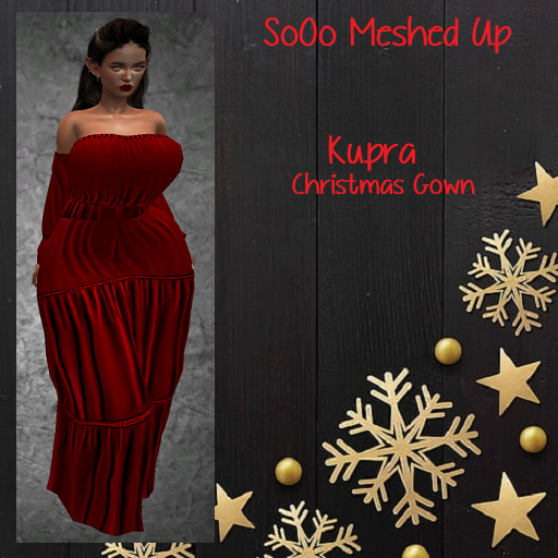 SMU:::KUPRA/ORG RED GOWN W/ALPHA