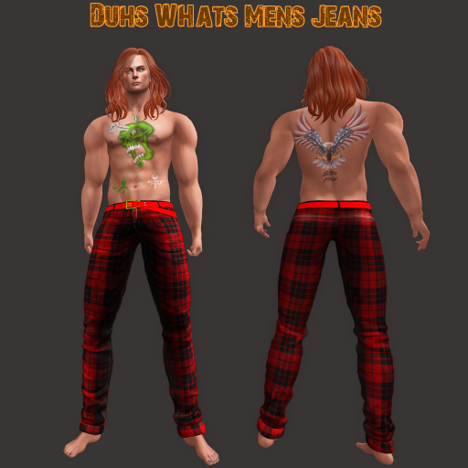 Dw Red Plaid Jeans