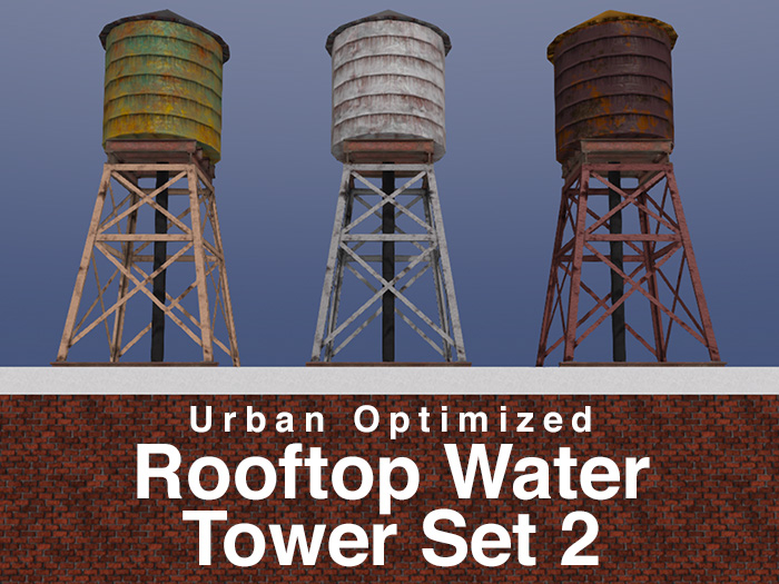 Rooftop Water Tower Set 2