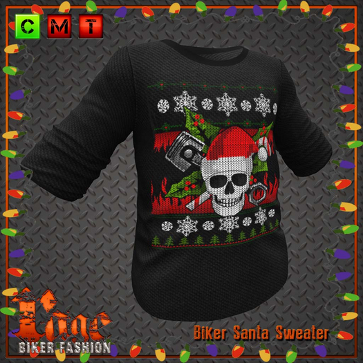 Biker Santa Skull Sweater