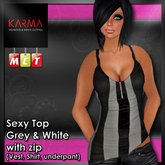 Karma - Tank Top Cross Grey and White