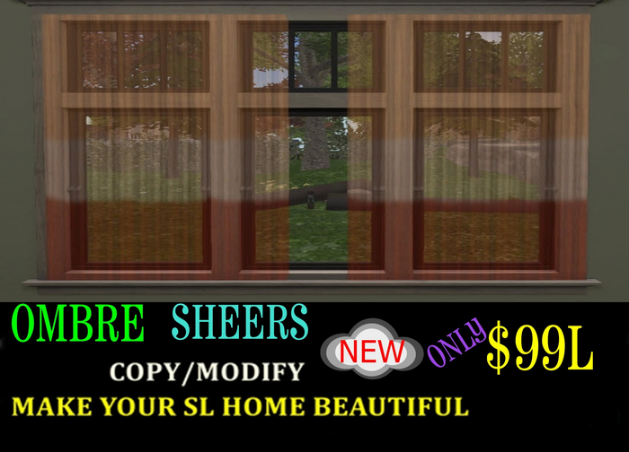 OMBRE SHEERS-CREAM WHITE RUST