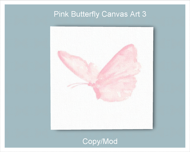 Second Life Marketplace *CC* Pink Butterfly Canvas Art 3