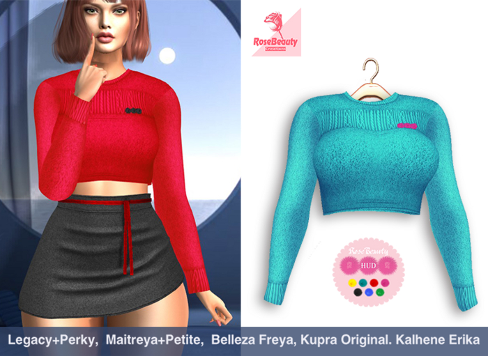 RoseBeauty _Warm pullover * MARI * / Turquoise