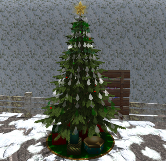 ~FT~ Christmas tree green lights garland w gift boxes 