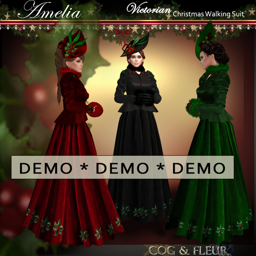 C&F Amelia's Closet Christmas Victorian Walking Suit Demo