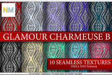 Glamour Charmeuse B Patterns Kit 10 Seamless Textures NM Silver Silk Satin Fabrics Glitter