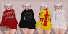 [HC] Dascher Sweater Ugly Xmas Sweater Dress Fat Pack for Kupra, Kups, Maitreya, Legacy, Belleza, Slink, Tonic, eBody