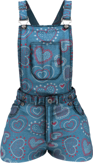 May24 - Maika Short Overalls (Heart) (Add To Unpack)