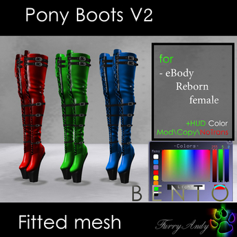 Second Life Marketplace - DEMO - Furry Andy - Pony Boots v2 - eBody Reborn