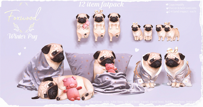 Foxwood - Winter Pugs Set