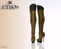 ETHOS knee-high boots Black&Camel 