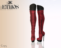 ETHOS knee-high boots Black&Red 