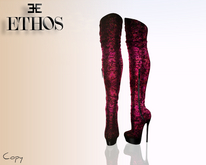 ETHOS knee-high boots Shine Cherry 