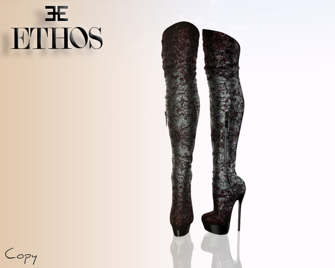 ETHOS knee-high boots Shine Sky 