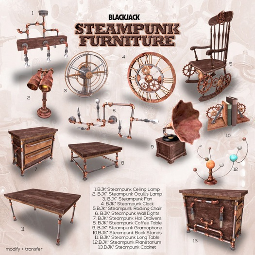 BJK* Steampunk Furniture Rocking Chair