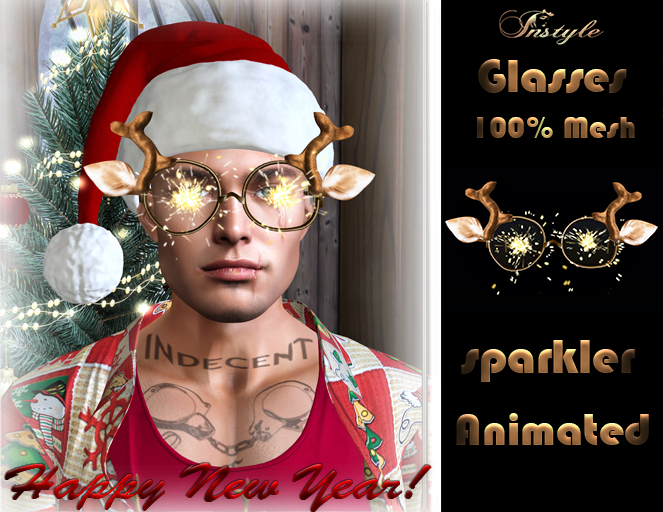 PROMO ACTION "FOR 2 HOURS!!!!!!-Glasses with Christmas sparklers -Male