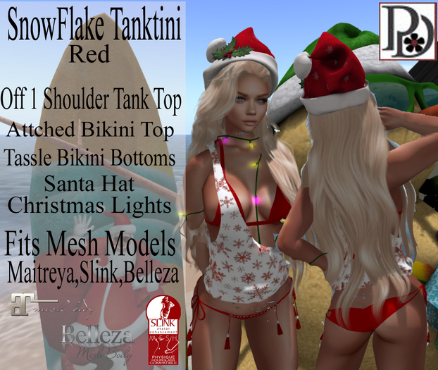 !PD-TankTini SnowflakeRed